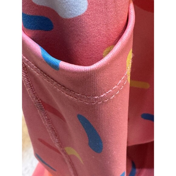 Feed Me Fight Me High Rise Pocket Leggings Sz L Womens Pink Workout Pants F2 - Picture 11 of 11